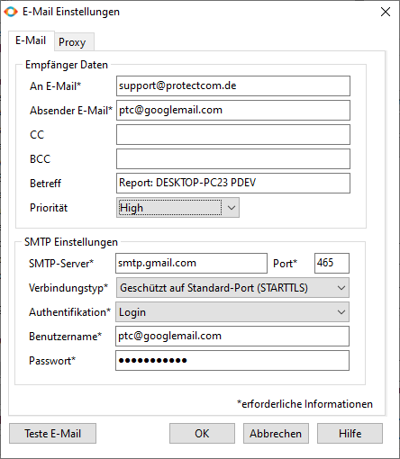 GMail SMTP Server